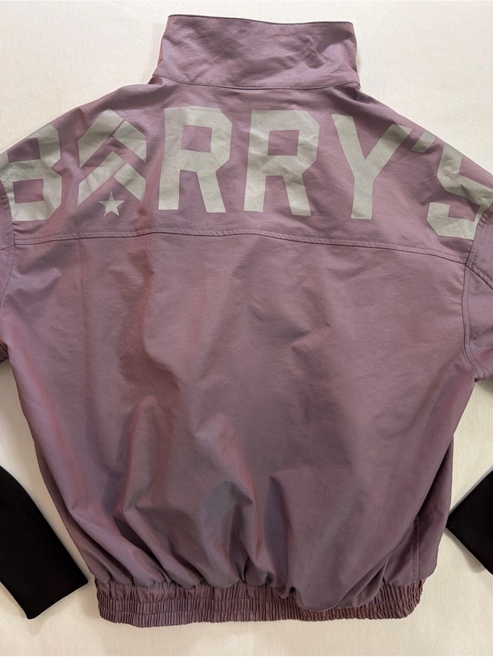 Barry’s GYM Women's Lavender Zip-Up Hoodie Jacket with Bold Back Logo